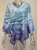 2024 Women's Plus Size Casual V-Neck Long Sleeve Printed Top