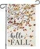 Hello Fall Garden Ags for Outside Decorations, Maple Leaves Tree Small Yard Ag, Harvest Autumn Thanksgiving Seasonal Far EEL
