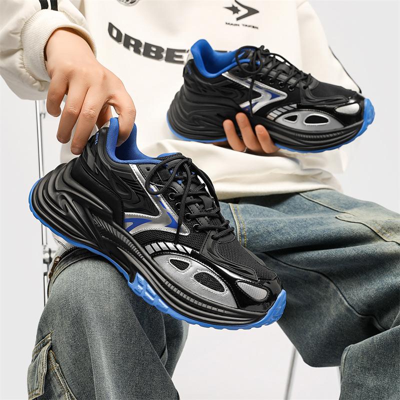 2025 new foreign trade dad shoes men's shoes high quality breathable thick soles increase height couple casual versatile running shoes tide