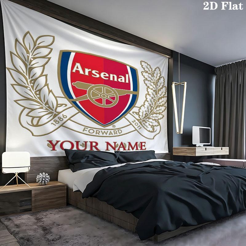 Arsenal F Custom Name Wall Tapestry Aesthetic Wall Hanging Printed Fabric Blanket Decorative Tapestries for Bedroom Living Room Home Decor