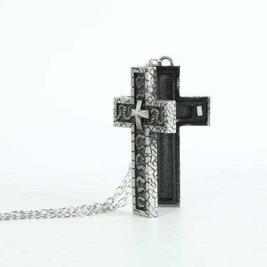 2/4Pcs Silver Color Necklace Handcrafted Symbolic Design Cross Pendant Necklace Multi-Purpose Fashion Jewelry Gift