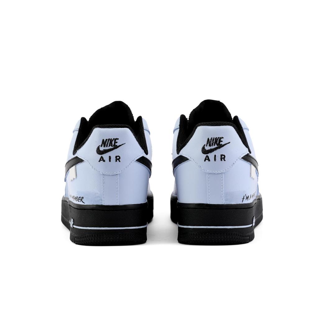 Nike Air Force 1 Abrasion Resistant Height Increasing Low Top Skateboard Shoes Unisex Blue Black CW2288-001(Team975-)