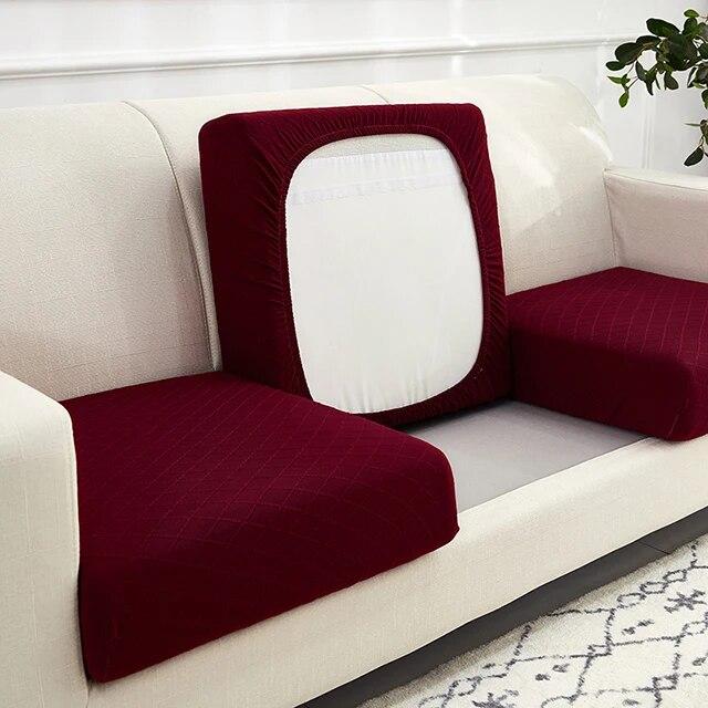 1/2/3/4 Seater Jacquard Sofa Cushion Cover for Living Room Elastic Seat Protector Case Stretch for Furniture Pet Kid Sofa Covers