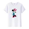 Kawaii Disney Cartoon Minnie Printed T Shirt Women Fashion Mickey Mouse White Oversized T Shirt Female Clothes Ladies T-shirts