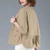 Spring Autumn Korean Thin Style Leisure Cardigan Jacket Windbreaker Coat Mom's Costume Loose Short Blouse Jacket