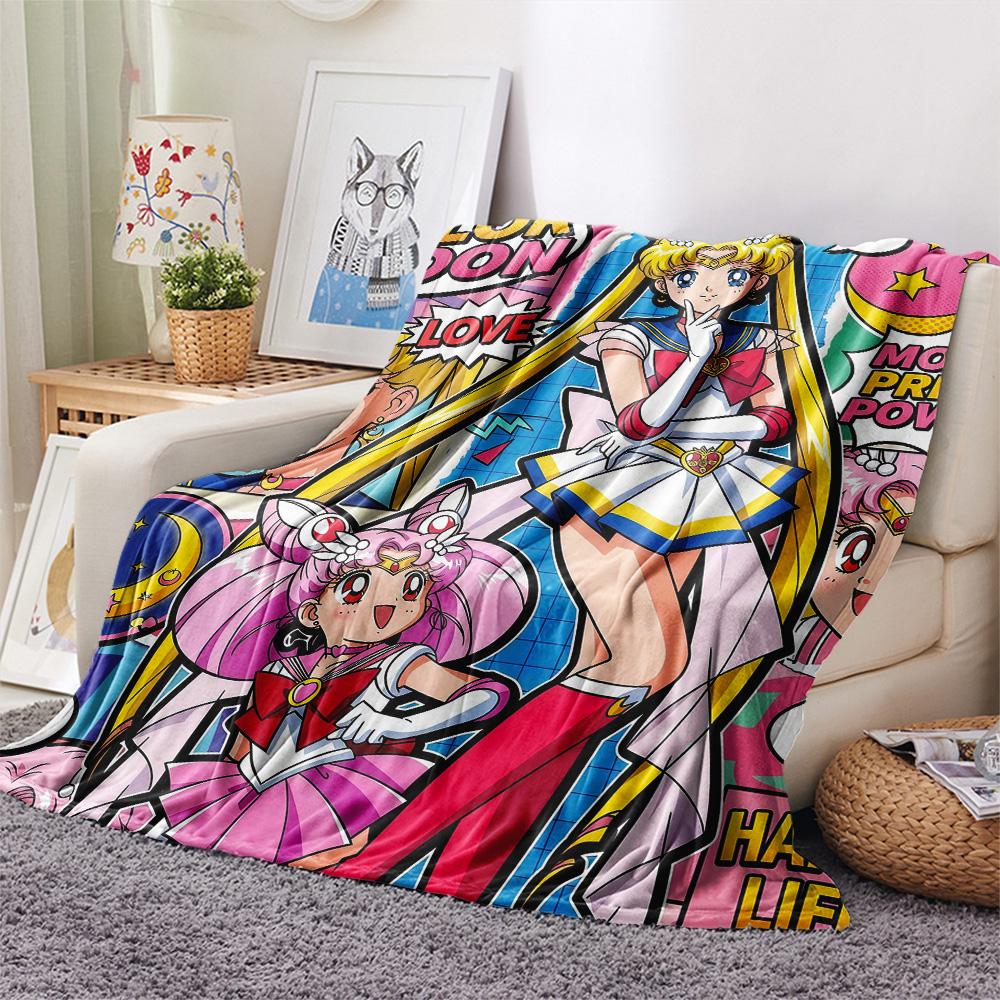 Sailor Moon Flannel Blanket, High Quality Comfortable for All Seasons, Home Decor, Warmth and Comfort