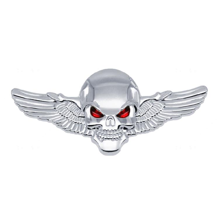 Angels Wing Car Decal 3D Metal Skeleton Car Sticker Skull Emblems Auto Trunk Badge Decal For Vehicles 3D Metal Sticker S