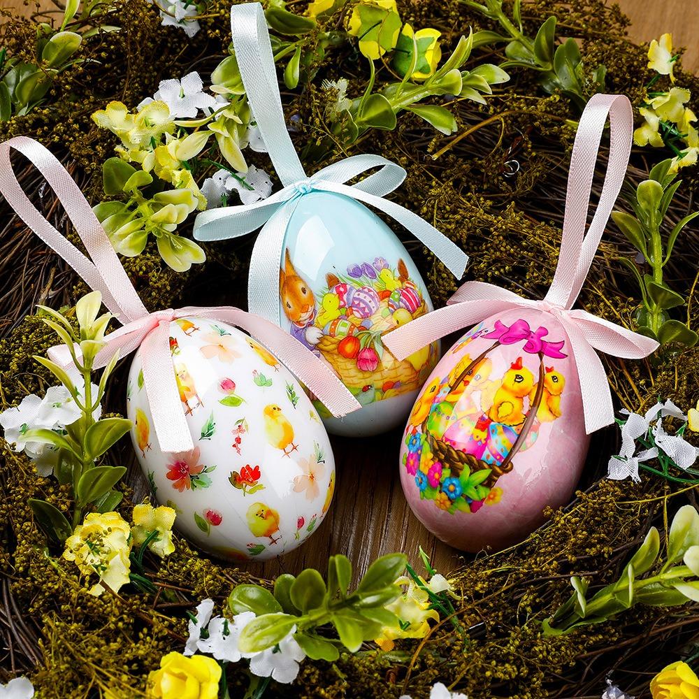 DIY Craft Easter Eggs Pendant Painted Easter Egg Props Hanging Easter Egg  Window Door Garden