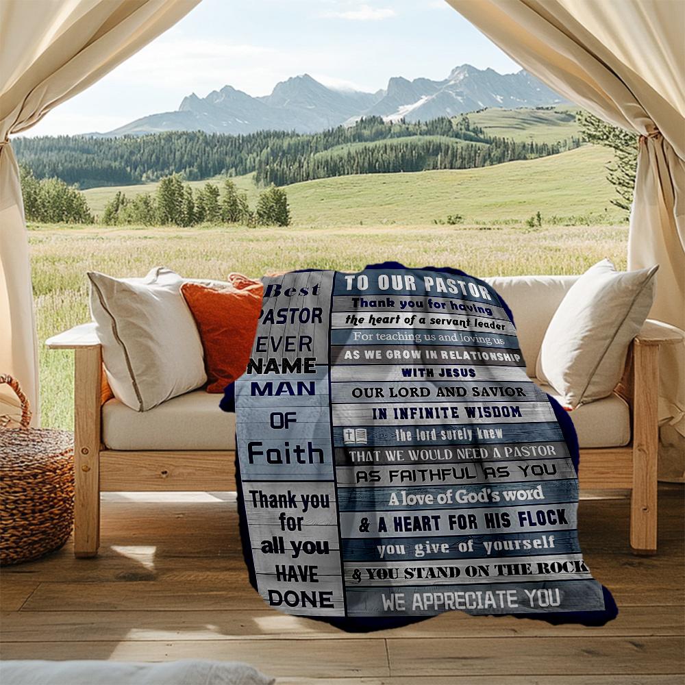Pastor'S Dedication And Spiritual Guidance Personalized Outdoor Blanket Customize Your Name Ultrasoft Suitable For Picnics Outdoor Travel And Camping