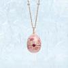 Flower Opening Chain Choker Surprise Heart Clavicle Chain Enamel Egg Necklace  Gift for Friends Mom