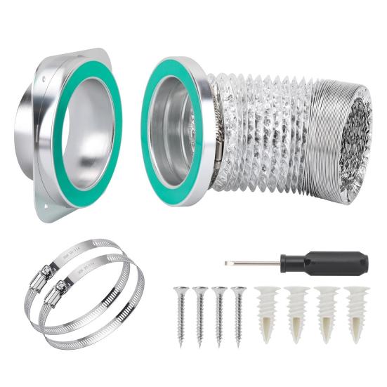 1 Set Exhaust Connector Metal Housing Magnetic Dryer Vent Connector Kit Easy Cleaning Air-Tight Exhaust Joint