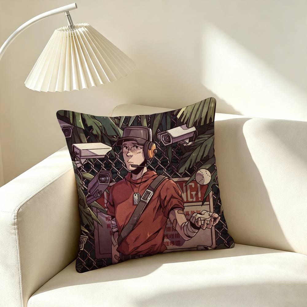 G-Game Team Fortress 2 Pillow Case Square Double-Sided Sofa Cushion Cover Bedroom Bedside Pillow