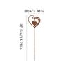 1Pc Iron Rust-Colored Heart-Shaped Garden Decoration Stake, Wedding Garden Decoration with Leaf Swirl Design, Suitable for Outdoor Decoration at Weddi