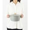 BRUNO 20cm Deep Enamel Pot with Lid, Induction, Direct Heat, and Gas Compatible, Fuji Enamel Collaboration, Blue-Green (BHK280-BGR)