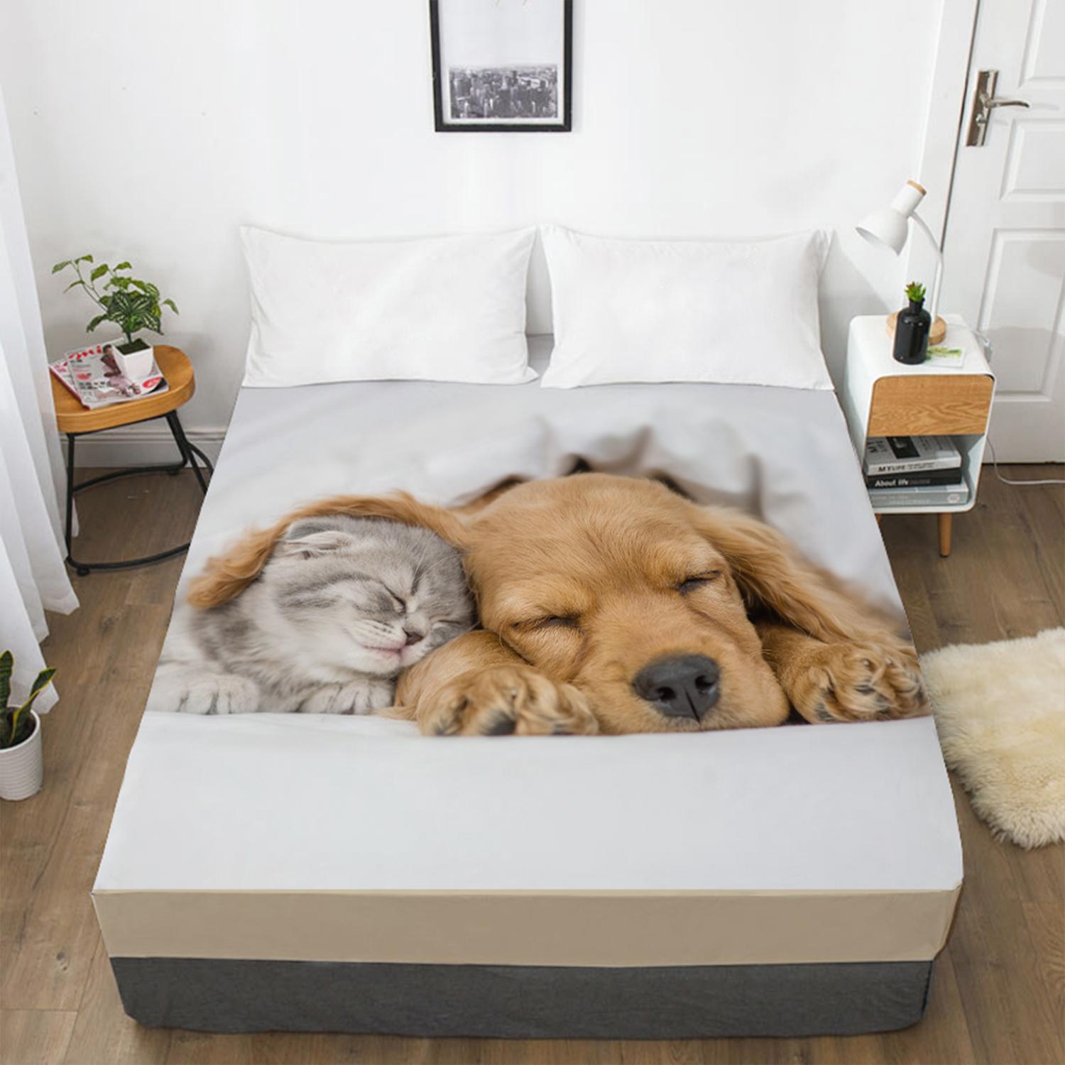 Модная домашняя простыня с котенком и 3D принтом — фото 2