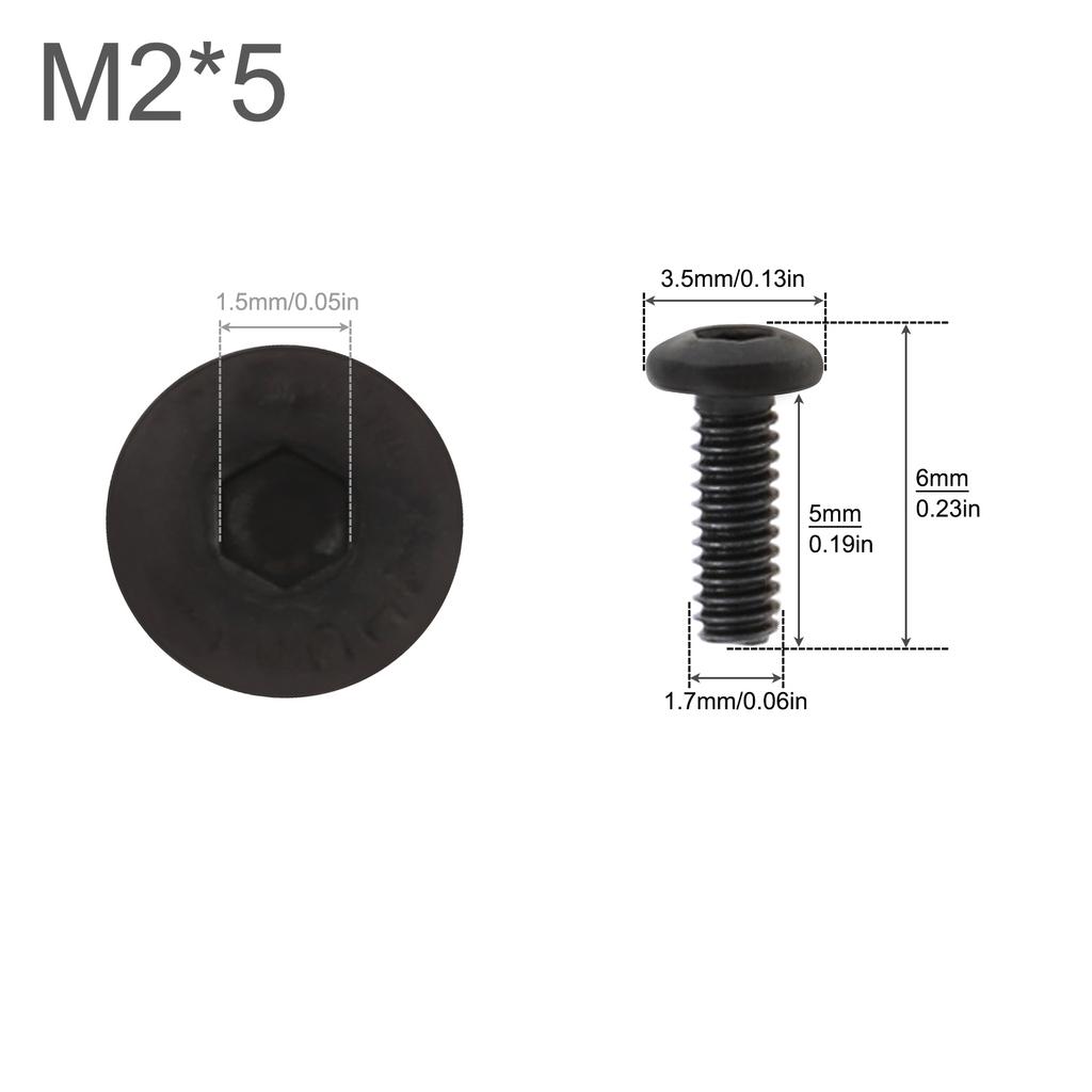 M2 M3 M4 M5 10.9 Grade Alloy Steel Allen Round Screw Hex Hexagon Socket Button Head Screw Black Oxide Pan Head Screw