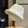 Curled Thin Bucket Hat Women's Summer Front Long Back Short Sun Hat Big Head Circumference Basin Hat Sun Hat Tide