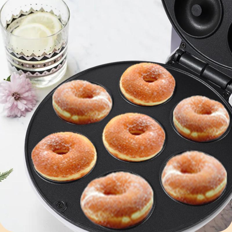 White Non-stick Dessert Making Machine Household Mini Donut Maker Kids Breakfast Snack Making Equipment