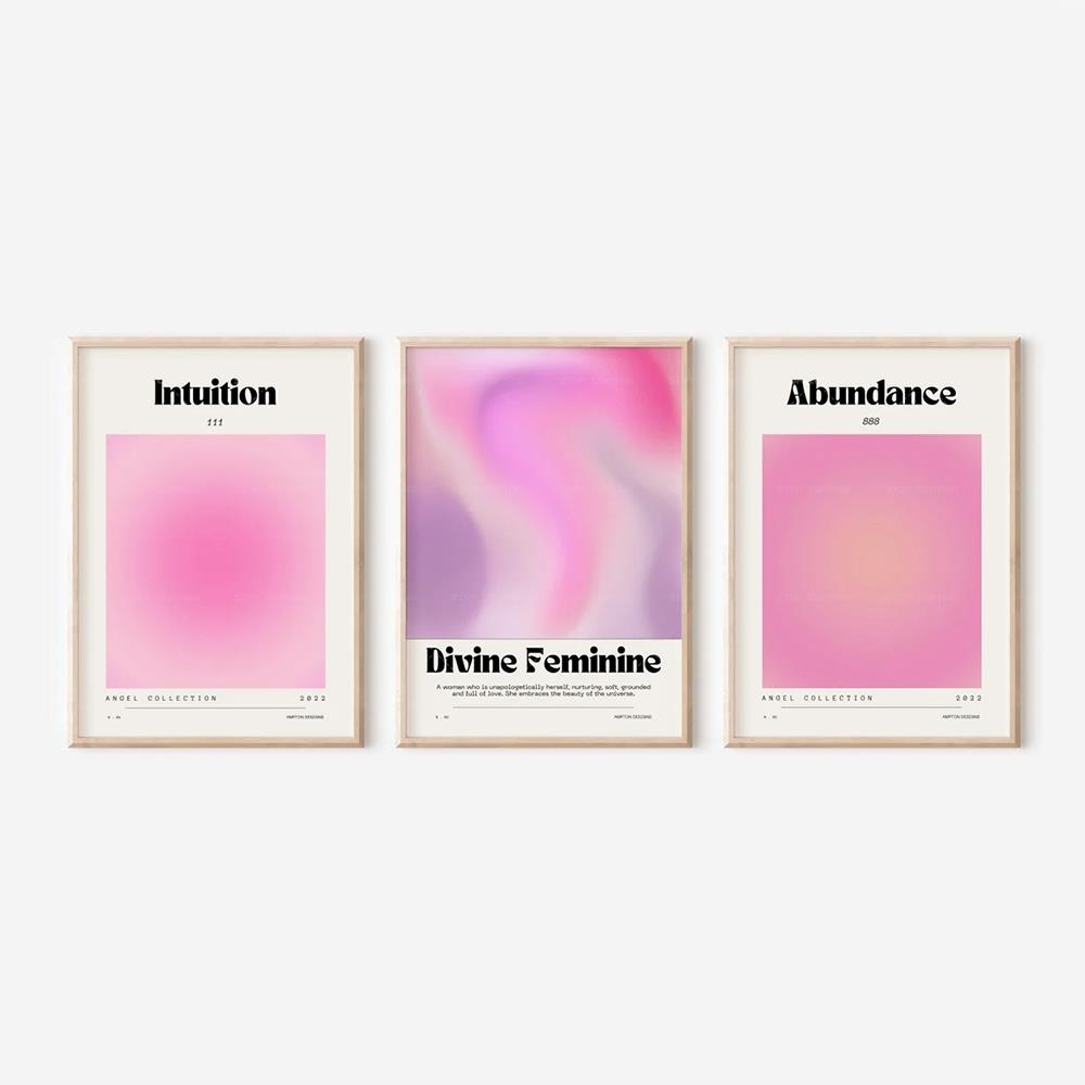 

Вдохновляющие цитаты Розовая Аура Подтверждение доверия Graident Духовная настенная живопись Холст Плакаты для гостиной Домашний декор 21x30cm No Framed