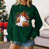 Ladies Fashion Casual Halloween Printed Pullover Sweater
