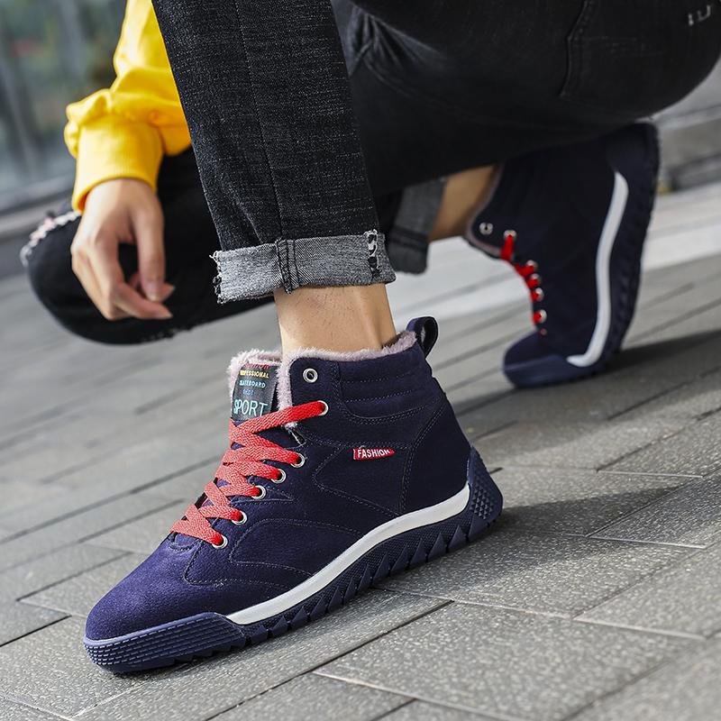 New Winter Men's Snow Boots Waterproof Men Winter Ankle Boots Big Size Plush Shoes Outdoor Hiking Shoe Warm Sneakers Men Shoes