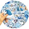 10/30/50pcs Cute Blue Winter Christmas Aesthetic Stickers Decals DIY Stationery Suitcase Phone Waterproof Kawaii Sticker Kid Toy