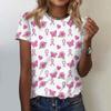 Dames Mode Casual Ronde Hals Borst Print T-shirt