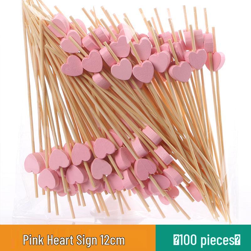 Colorful Bamboo Fruit Forks & Cocktail Skewers - Decorative & Disposable for Baking & Events