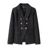Blazer a tinta unita e a quadri da donna, Giacca da completo in misto cotone poliestere stile urbano, Blazer da pendolare per l'ufficio