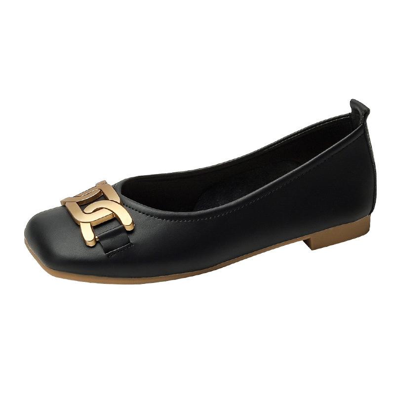 

Кожаные туфли на плоской подошве женские с мелким вырезом универсальные из овчины туфли Мэри Джейн 2025 новые на мягкой подошве из мягкой кожи удобные 35 чёрный