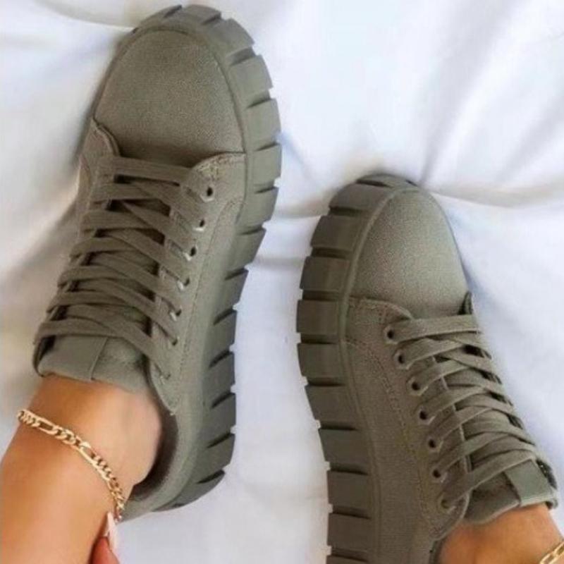 

Европейская и американская повседневная обувь на плоской подошве 2024 Осень Новинка Повседневная спортивная простая женская обувь на шнуровке Zapatillas De Deporte 43 армия зеленый