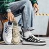 Primavara si vara Pantofi sport in stil Hong Kong pentru barbati cu platforma din piele Pantofi albi casual