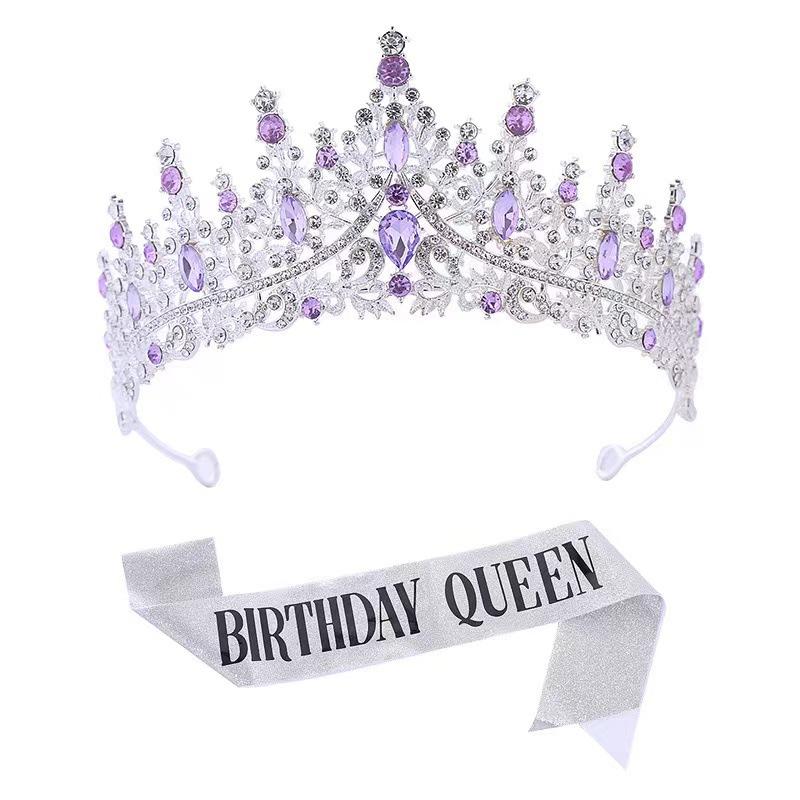 

Свадебная корона, свадебные аксессуары для волос со стразами, повязка на голову с кристаллами на день рождения, новая цветная корона принцессы, аксессуар для волос