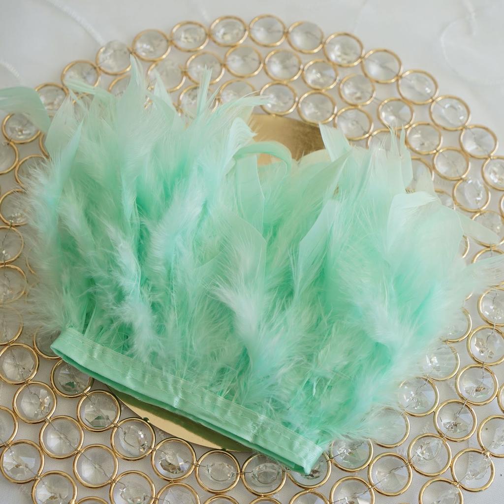1Yard Natural Turkey Feathers Trim 10-15Cm Fluffy Feather Ribbon For Crafts Accessories Wedding Party Clothing Sewing Decoration