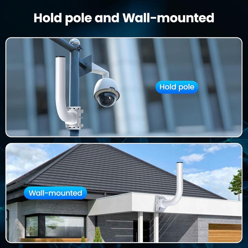 2pcs Durable Bridge Bracket Wall-Mounted Access Point Mount Adjustable J Pole Mounts Outdoor Use
