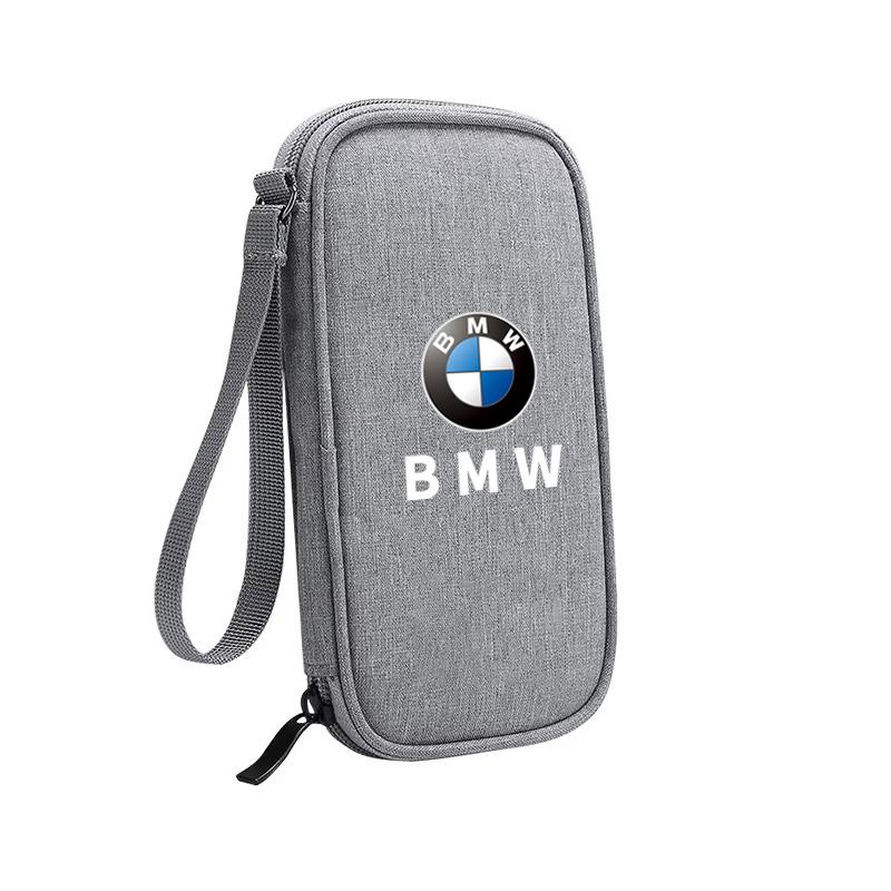 KSMH6 Car Sticker Multi Compartment Portable Car Keychain Storage Bag Thick Oxford Cloth Zipper Closure Key Organizer For BMW E46 F20