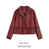 Kaslead New Women Clothes Western Style Fashion Simple and Versatile Suede Leather Outerwear 5129041