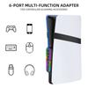 6 in1 USB Hub High-Speed Extra USB Port Extender with RGB Light Charger Adapter Converter for PlayStation 5 Pro/Slim Accessories