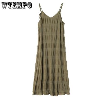 Women's Dress To Cover The Belly Thin Temperament Long Dress V-neck Fashion Halter Dress Plus Size