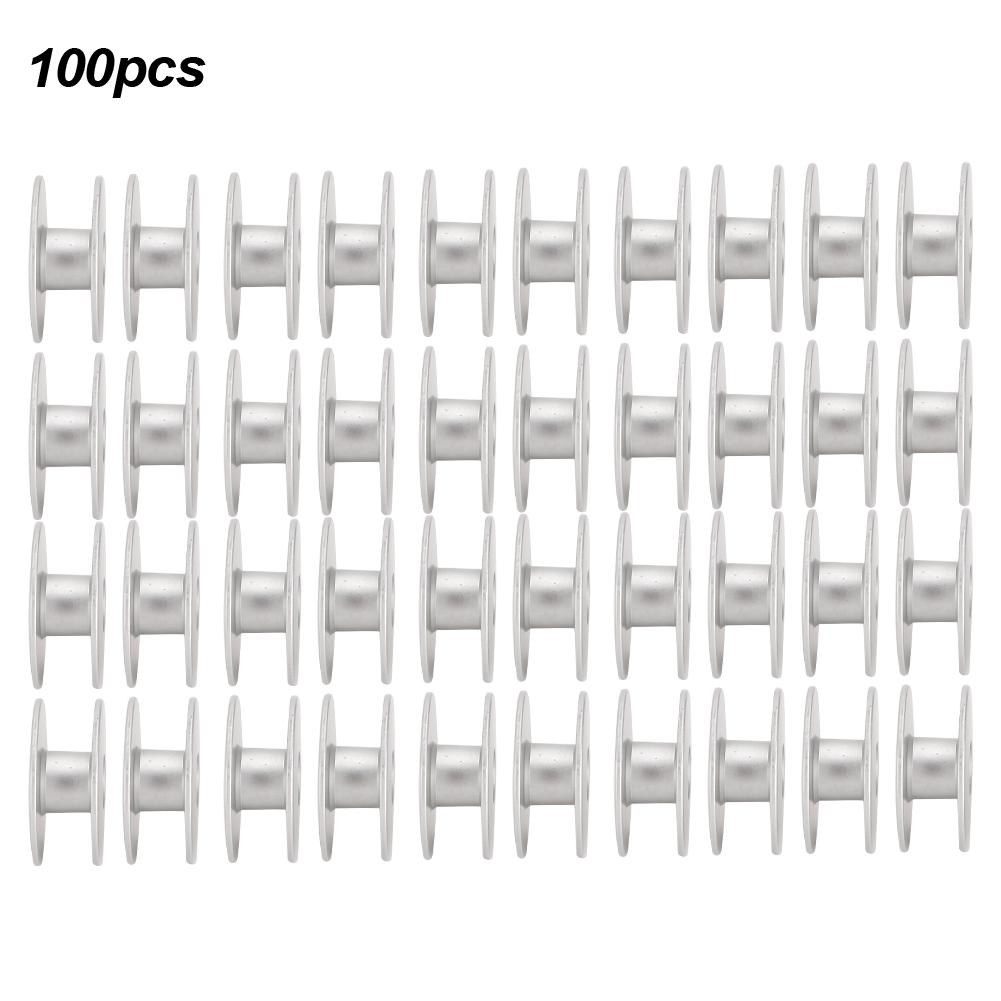 100Pcs Metal Bobbins for Flat Embroidery Car Sewing Machine Replacement Accessories