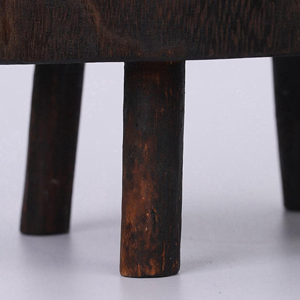 Good-2X Rustic Decorative Round Wood Pedestal Plant Pot Riser Plant Stand Potted Plant Shelf For Indoor Outdoor Home Decor A