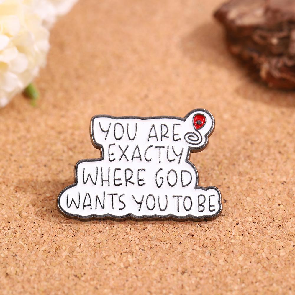 Classic English short sentences Brooch design Backpack decoration Pins Accessories