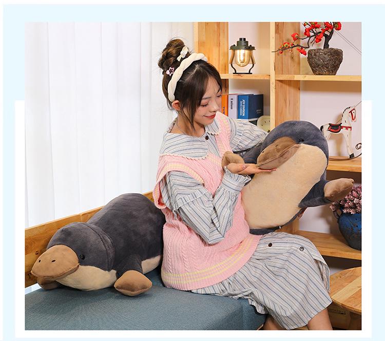 Large Platypus Plush Pillow - Ugly-Cute Stuffed Animal Doll for Kids