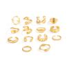 Ingemark 14Pcs/Set Punk Gold Color Irregular Open Rings for Women New Trend Vintage Geometric Knuckle Joint Ring Wedding Jewelry