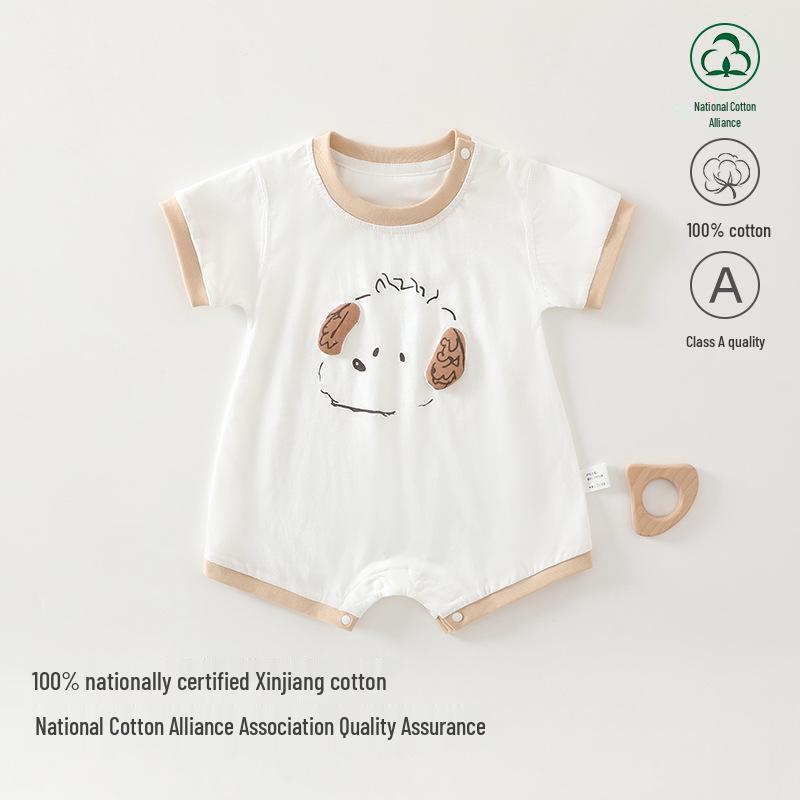 

Хлопковый летний ромпер для новорожденных в корейском стиле – дышащий боди с коротким рукавом для мальчиков и девочек 73 cm