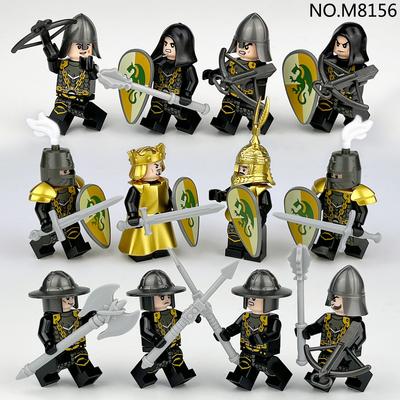 M8156 Medieval Green Dragon Knight Figurine Children Assemble Small Particle Building Block Toy