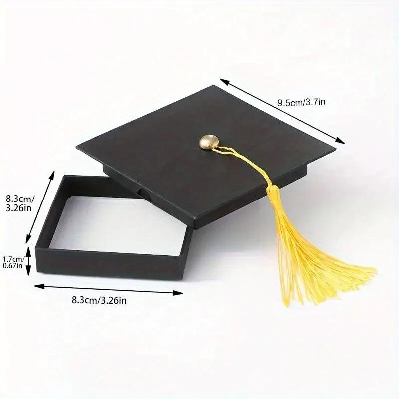 Doctoral Cap Style Gift Box with Tassel Perfect for Graduation Keepsake and Gift Giving