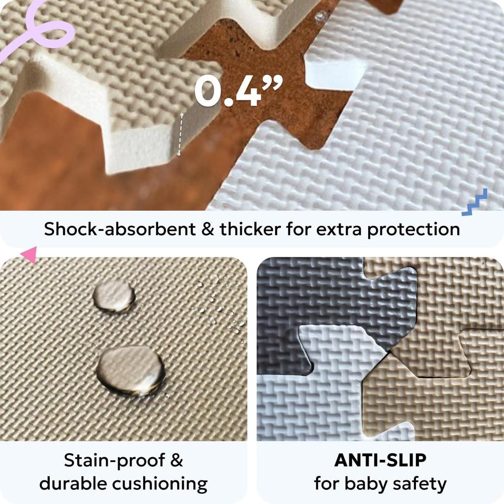 Soft Interlocking Foam Play Mat for Babies, Safe Floor Tiles for Crawling & Development