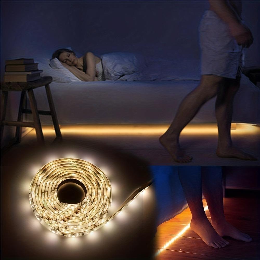 Flexible Adhesive Battery Box Human Body Sensor Light, Warm White Multi-mode LED Strip, Long Strip Lights for Stairs, Wardrobe, Study, Bedroom