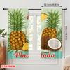 2pcs 2D flat printing Party Curtains Pina Colada Cocktail Tropical 100% Polyester Fabric Without Electricity Festive Wall Decor